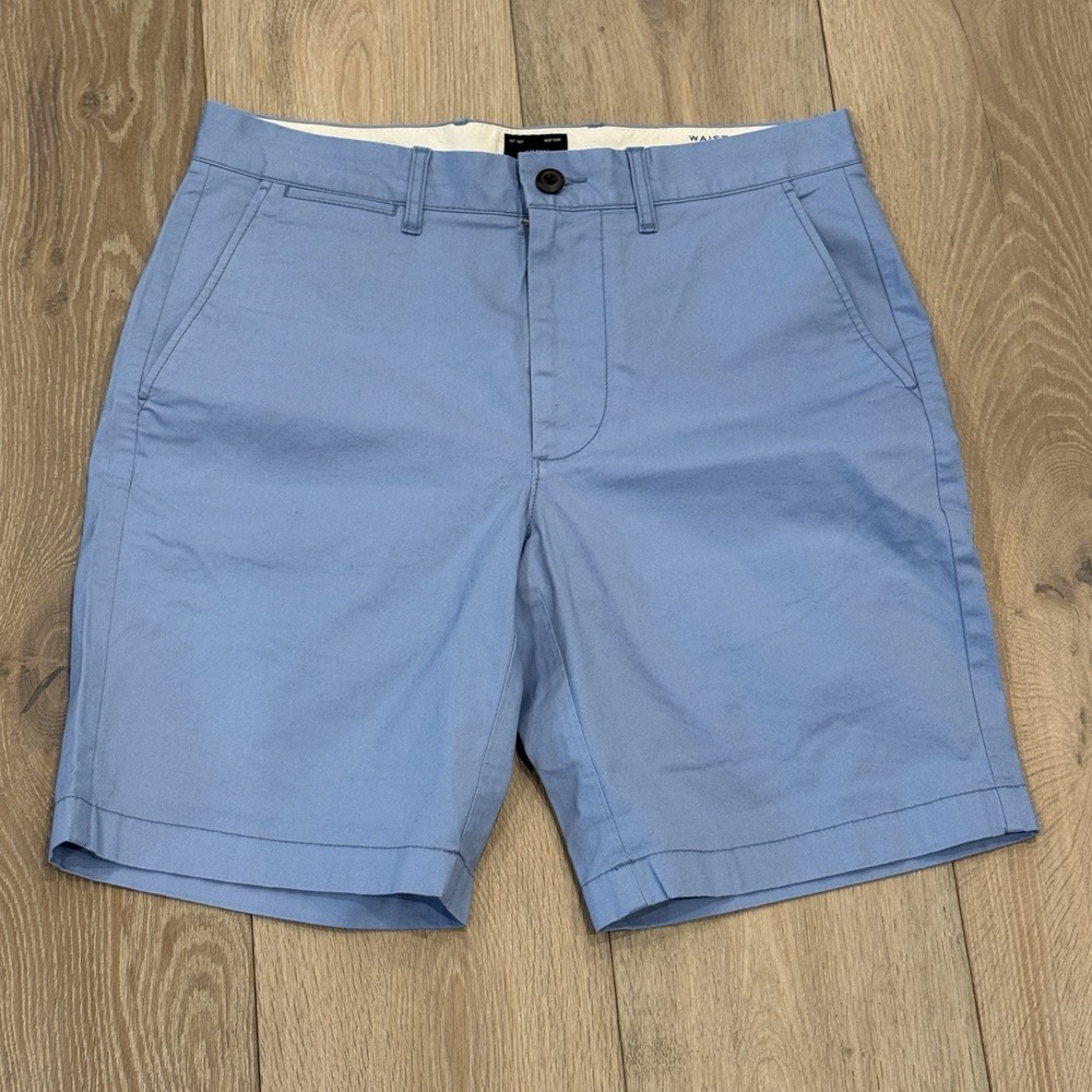 NWT‎ J Crew Mens Chino Shorts Size 29 Khaki Flat Front Casual Preppy 29x9" Blue